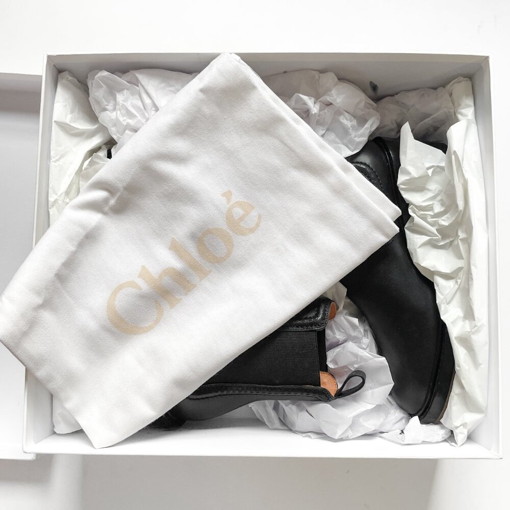 Chloe Mallo Heeled Ankle Boots Smooth Calfskin Black Size EU 36 US 6 NEW NIB - Picture 3 of 9